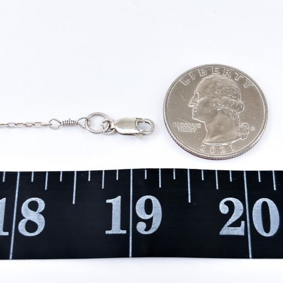 Vintage Sterling Silver Pink Glass Drop Necklace | Adjustable 16”-19” - Picture 4 of 6